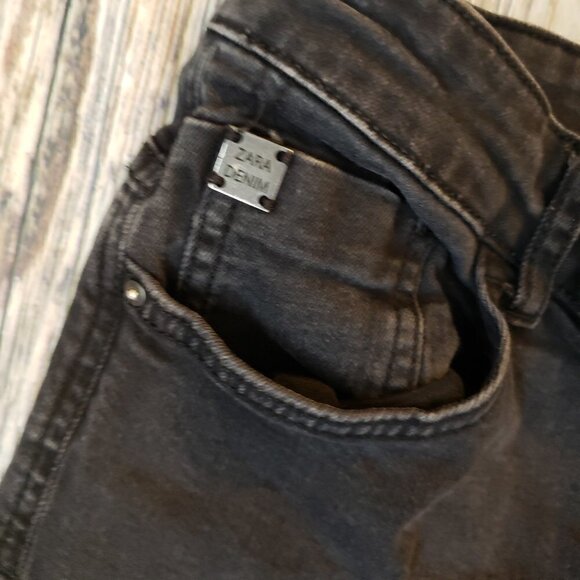 Zara Z1975 Denim Skinny Jeans Black Denim Size 8 - Picture 5 of 8